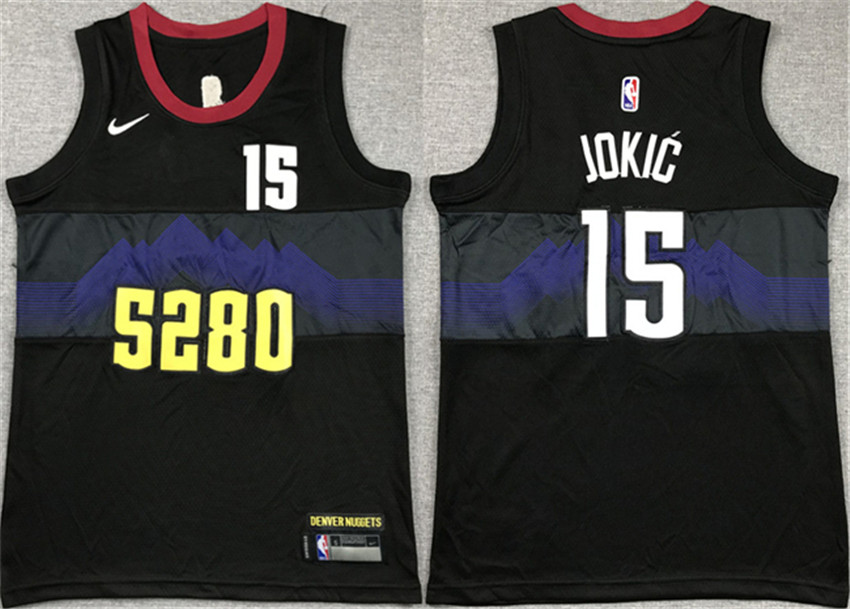 Youth Black Denver Nuggets #15 Nikola Jokic City Edition Stitched Basketball Jersey