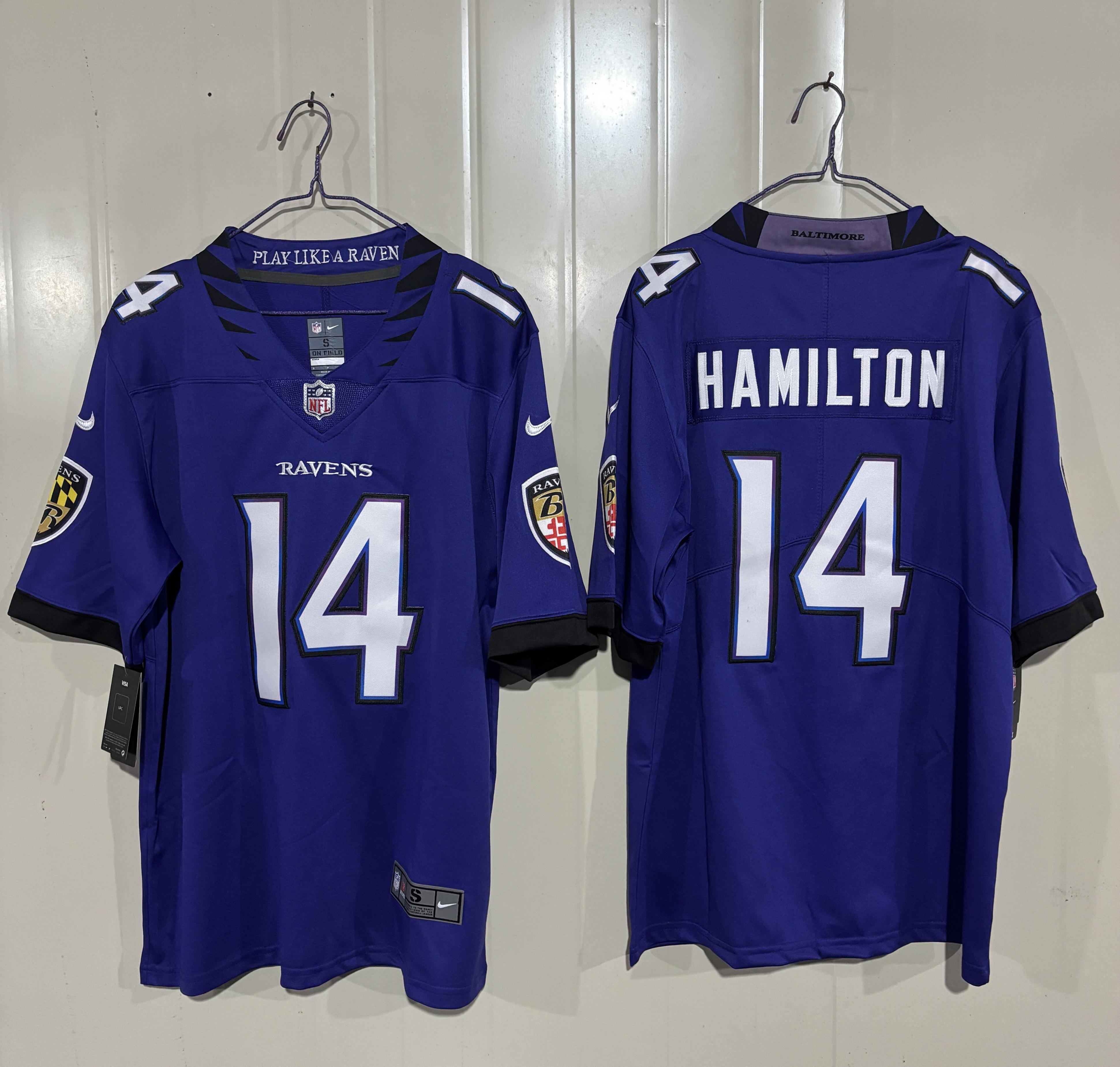 Men's Purple Baltimore Ravens #14 Kyle Hamilton 2026 Vapor Stitched Limited Football Jersey