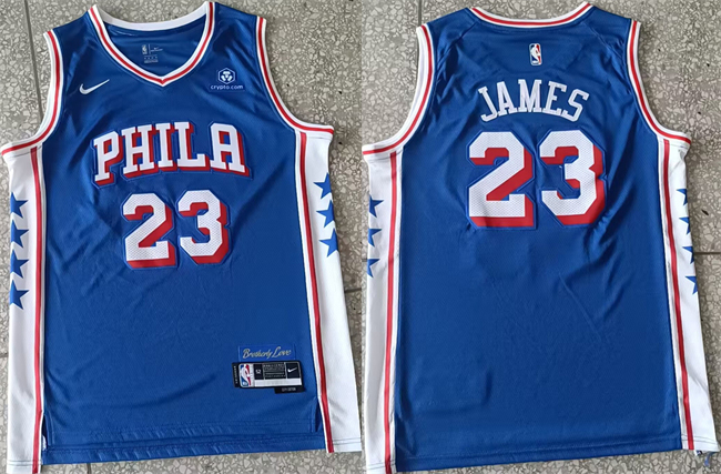 Youth Royal Philadelphia 76ers #23 LeBron James 2025-2026 Icon Edition Stitched Jersey