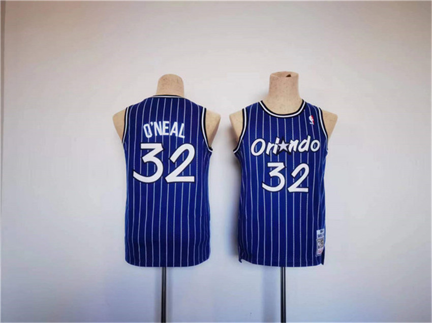 Youth Blue Orlando Magic#32 Shaquille O'Neal Throwback Stitched Jersey