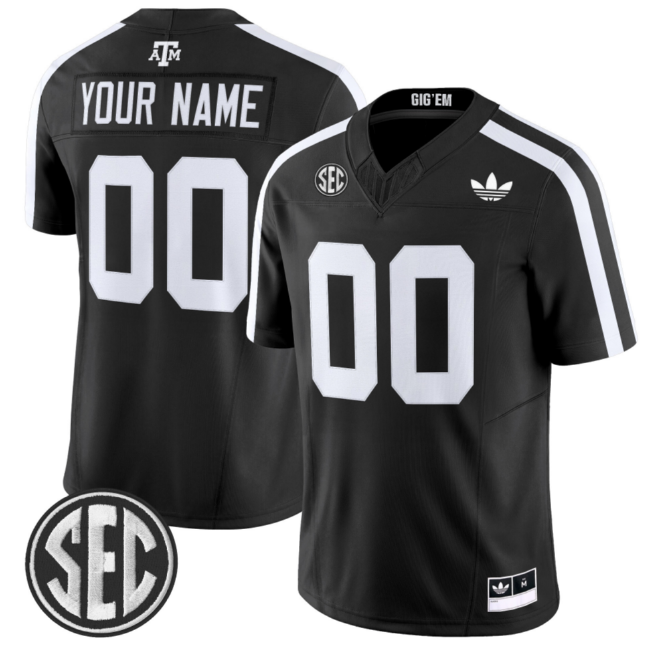 Youth Black Texas A&M Aggies ACTIVE PLAYER Custom 2025 Vapor Limited Stitched Football Jersey