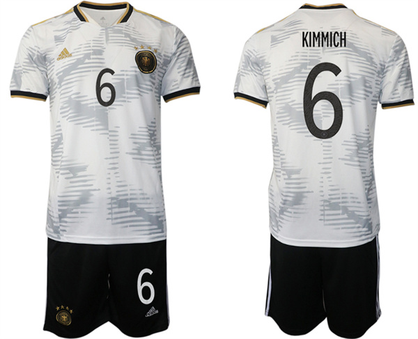 Men's White Germany #6 Kimmich 2022 FIFA World Cup Home Soccer Jersey Suit