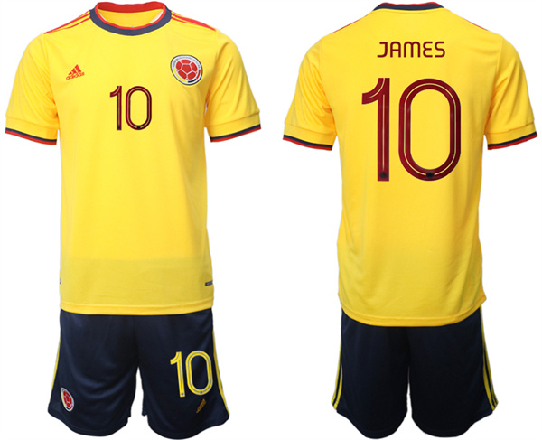 Men's Yellow Columbia #11 Cuadrado Home Soccer Jersey Suit