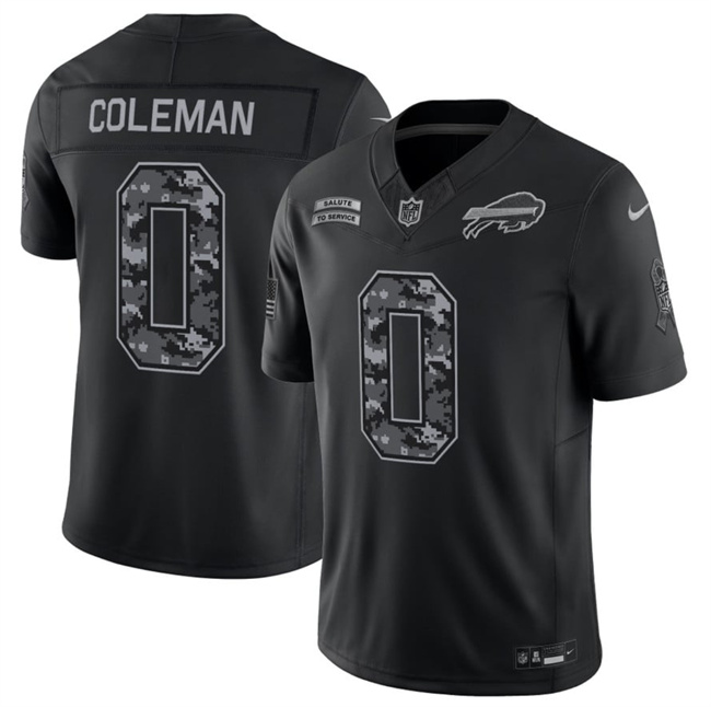 Men's Black Buffalo Bills #0 Keon Coleman F.U.S.E. 2026 Salute to Service Limited Stitched Football Jersey