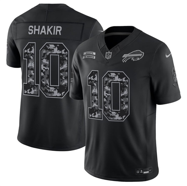 Men's Black Buffalo Bills #10 Khalil Shakir F.U.S.E. 2026 Salute to Service Limited Stitched Football Jersey