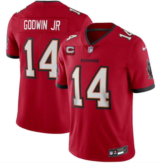Men's Red Tampa Bay Buccaneers #14 Chris Godwin Jr 2026 With 2-Star C Patch Vapor Limited Stitched Jersey