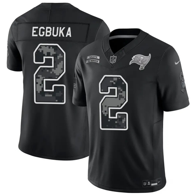 Men's Black Tampa Bay Buccaneers #2 Emeka Egbuka F.U.S.E. 2026 Salute to Service Limited Stitched Football Jersey