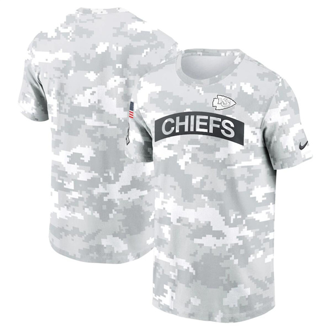 Men's Arctic Camo Kansas City Chiefs 2024 Salute to Service Performance T-Shirt