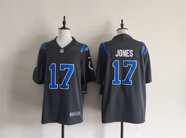 Men's Dark Gray Indianapolis Colts #17 Daniel Jones 2026 Rivalries Collection Limited Stitched Football Jersey
