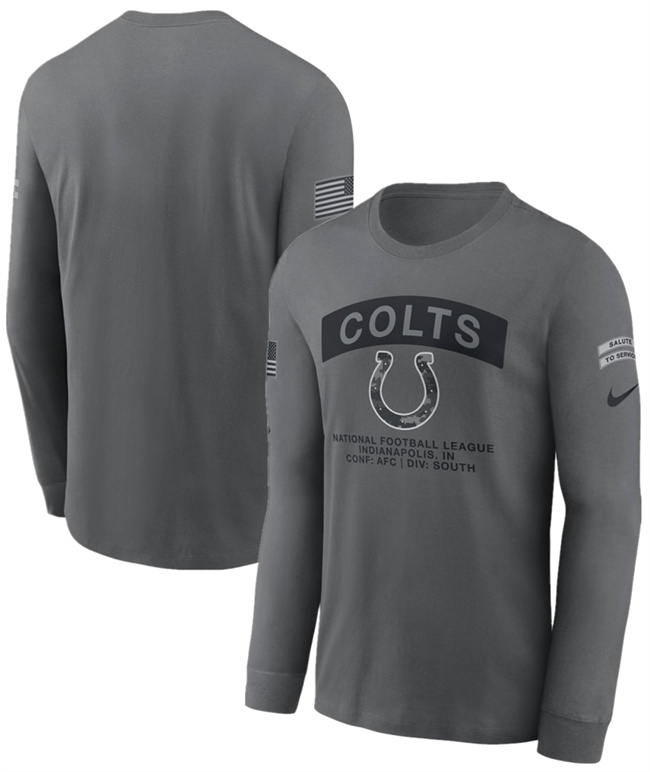 Men's Gray Indianapolis Colts 2026 Salute to Service Long Sleeve T-Shirt