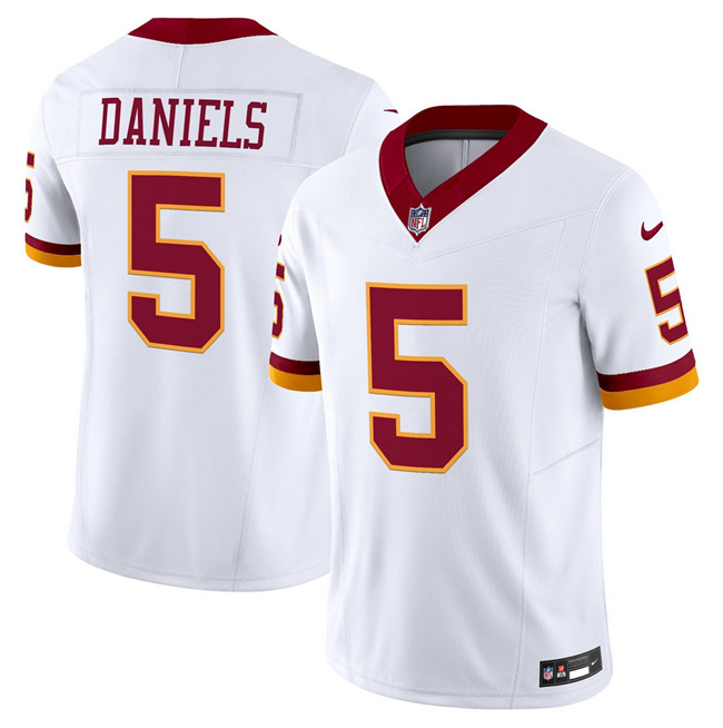 Men's White Washington Commanders #5 Jayden Daniels 2025 F.U.S.E. Throwback Vapor Limited Stitched Football Jersey