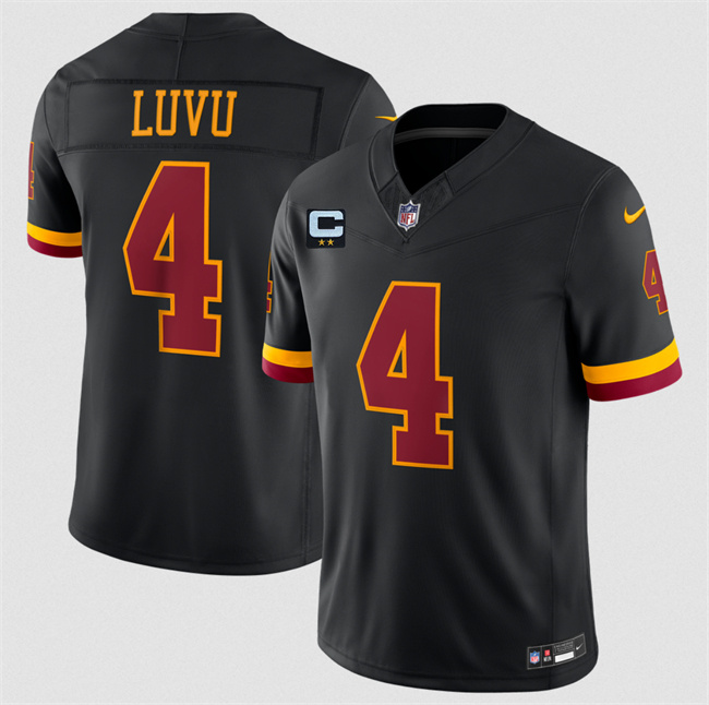 Men's Black Washington Commanders #4 Frankie Luvu 2026 F.U.S.E. With 2-Star C Patch Vapor Limited Stitched Football Jersey