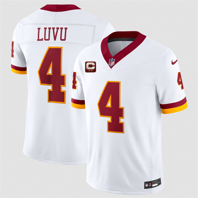 Men's White Washington Commanders #4 Frankie Luvu 2026 F.U.S.E. With 2-Star C Patch Vapor Limited Stitched Football Jersey