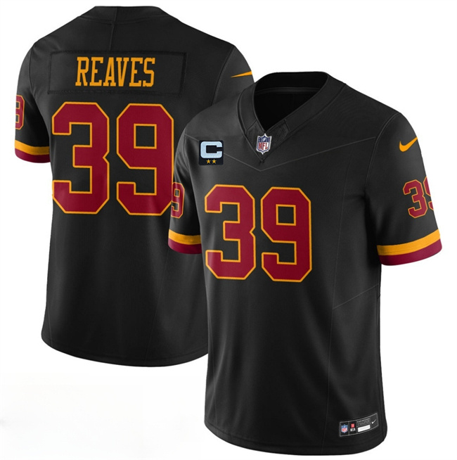 Men's Black Washington Commanders #39 Jeremy Reaves 2026 F.U.S.E. With 2-Star C Patch Vapor Limited Stitched Football Jersey