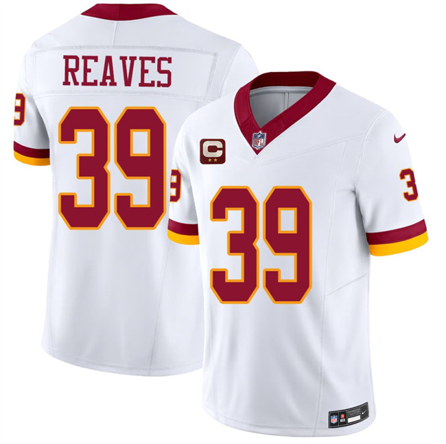 Men's White Washington Commanders #39 Jeremy Reaves 2026 F.U.S.E. With 2-Star C Patch Vapor Limited Stitched Football Jersey
