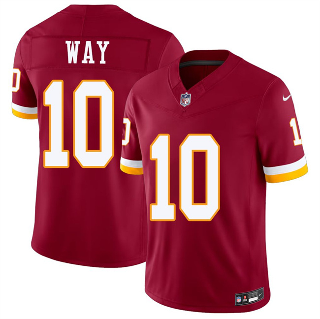 Men's Burgundy Washington Commanders #10 Tress Way 2026 F.U.S.E. Vapor Limited Stitched Football Jersey