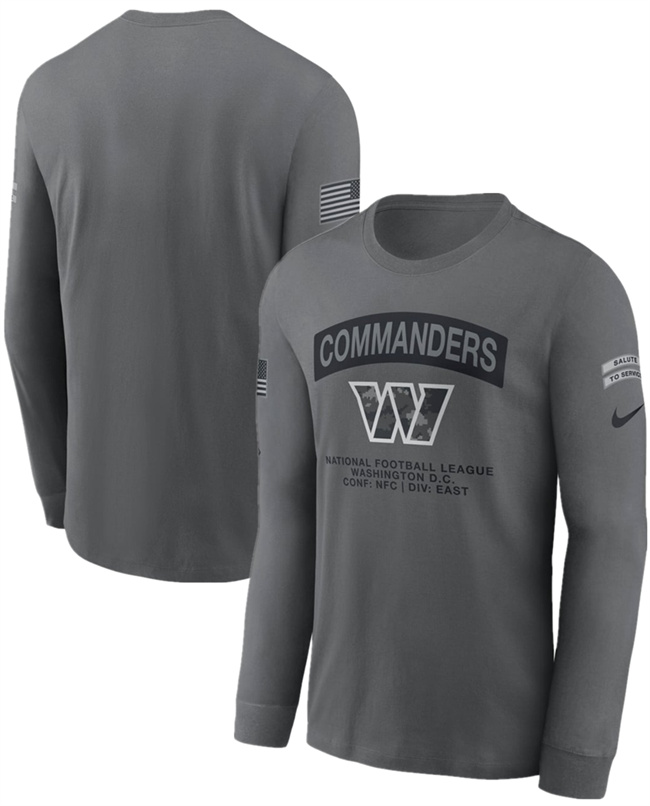Men's Gray Washington Commanders 2026 Salute to Service Long Sleeve T-Shirt