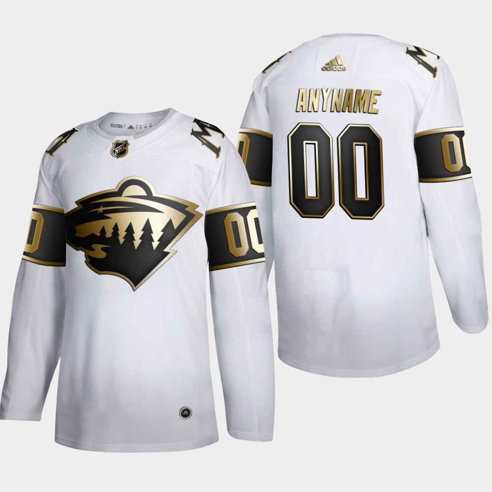 Men's Minnesota Wild Custom Adidas White Golden Edition Limited Stitched NHL Jersey