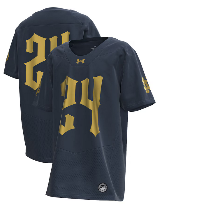 Youth Navy Notre Dame Fighting Active Player CustomStitched Football Jersey