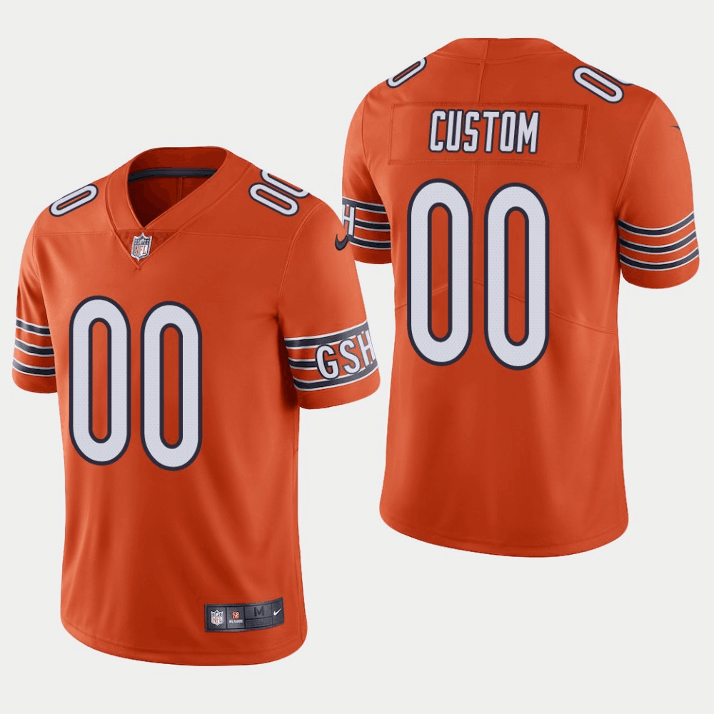 Men's Orange Chicago Bears Customized Vapor Untouchable NFL Stitched Limited Jersey