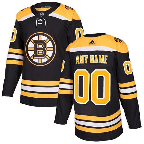 Men's Black Boston Bruins Customed Home Hockey Jersey