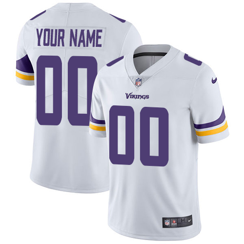 Men's Minnesota Vikings Customized White Stitched Vapor Untouchable Limited Football Jersey
