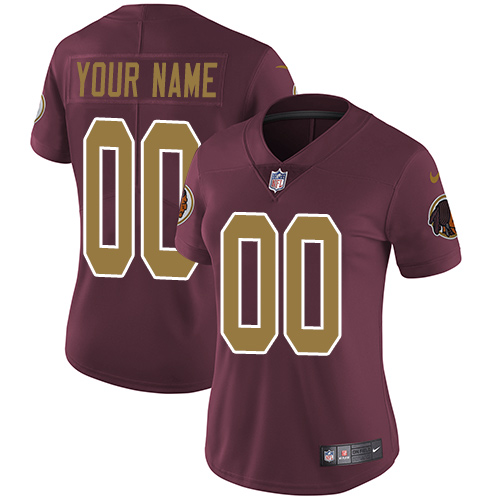 Women's Washington Redskins Customized Burgundy Red Alternate Stitched Vapor Untouchable Limited Football Jersey