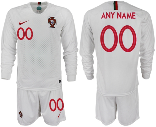 Portugal Personalized Away Long Sleeves Soccer Country Jersey
