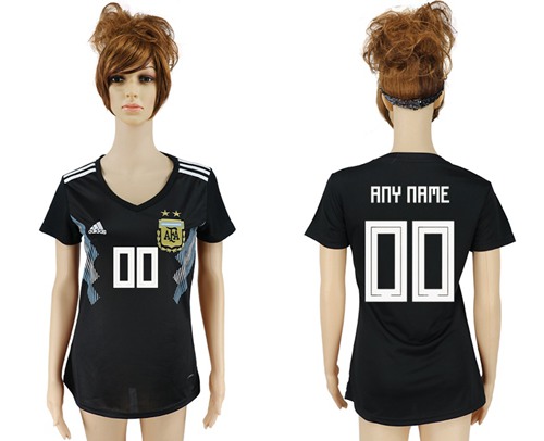 Women's Argentina Personalized Away Soccer Country Jersey