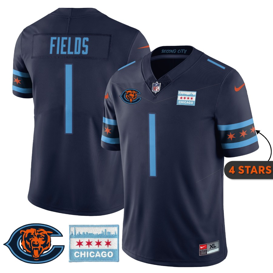 Men's Navy Chicago Bears Customized Vapor Untouchable NFL Stitched Limited Jersey