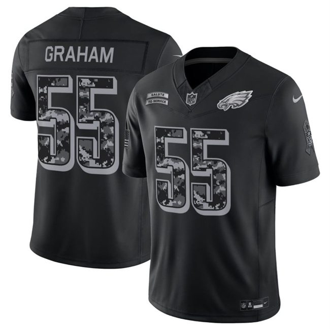Men's Black Philadelphia Eagles #55 Brandon Graham F.U.S.E. 2026 Salute to Service Limited Stitched Football Jersey
