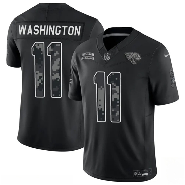 Men's Black Jacksonville Jaguars #11 Parker Washington F.U.S.E. 2026 Salute to Service Limited Stitched Football Jersey
