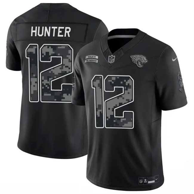 Men's Black Jacksonville Jaguars #12 Travis Hunter F.U.S.E. 2026 Salute to Service Limited Stitched Football Jersey