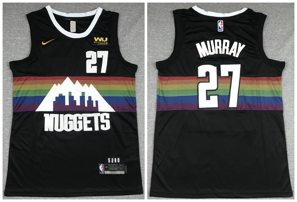 Men's Denver Nuggets Black #27 Jamal Murray Stitched Jersey