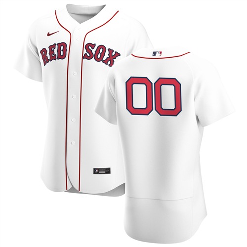 Men's White Boston Red Sox Customized Stitched Jersey