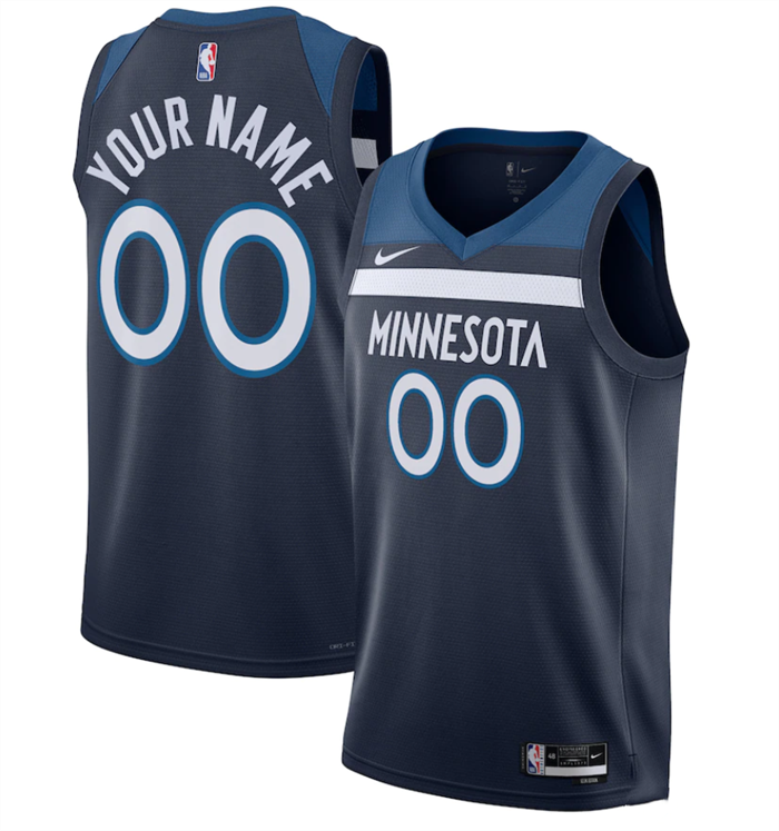Youth Navy Minnesota Timberwolves Active Player Custom Icon Edition Stitched Basketball Jersey