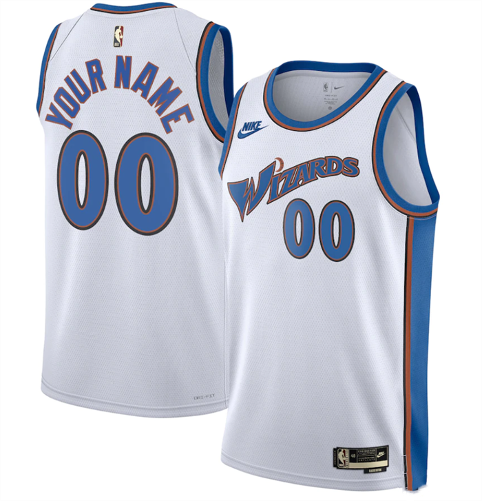 Youth White Washington Wizards Active Player Custom  Stitched Basketball Jersey