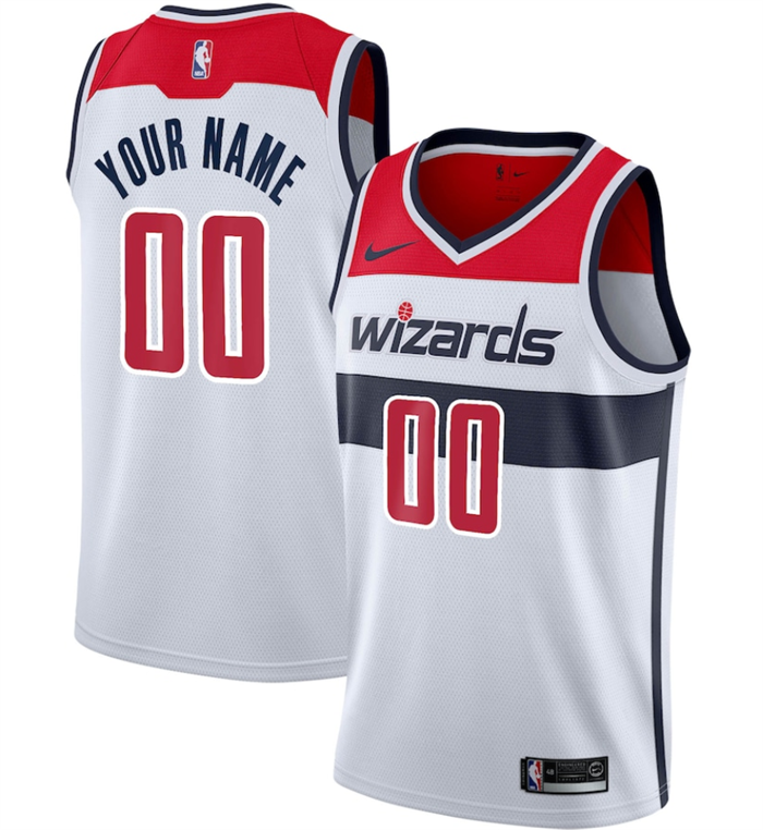 Youth White Washington Wizards Active Player Custom  Association Edition Stitched Basketball Jersey