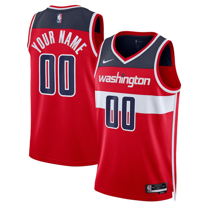 Men's Red Washington Wizards Active Player Custom Stitched Basketball Jersey