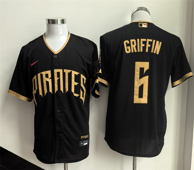 Men's Black Pittsburgh Pirates #6 Konnor Griffin 2026 City Connect Stadium Stitched