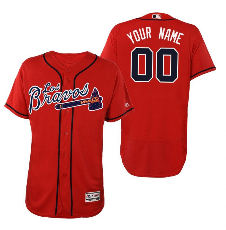 Men's Red Atlanta Braves Customized Stitched Baseball Jersey