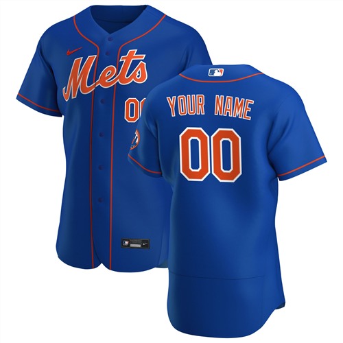 Men's Blue New York Mets Customized Stitched Jersey