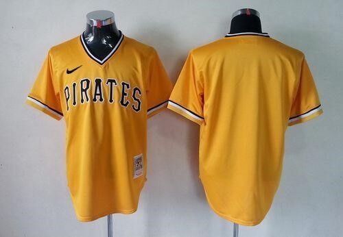 Pittsburgh Pirates Yellow Blank Throwback Stitched Jersey