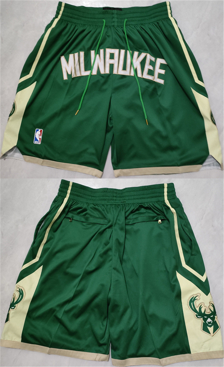 Men's White Milwaukee Bucks Shorts (Run Small)