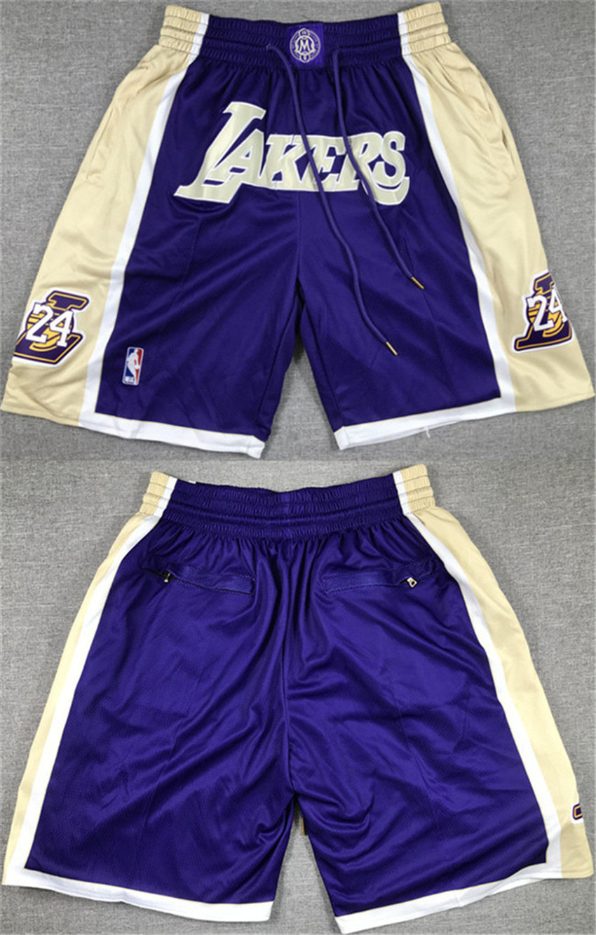 Men's Purple/Gold Los Angeles Lakers Shorts (Run Small)
