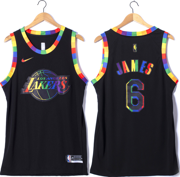 Men's Black Los Angeles Lakers #6 LeBron James Stitched Basketball Jersey