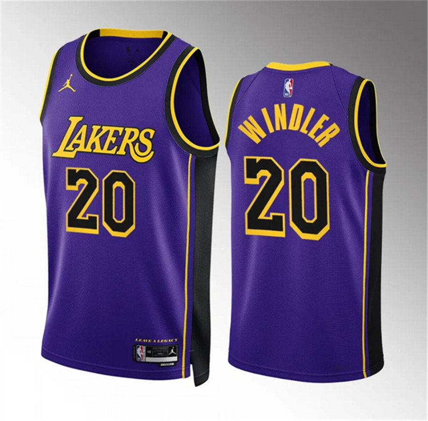 Men's Purple Los Angeles Lakers #20 Dylan Windler Statement Edition Stitched Basketball Jersey