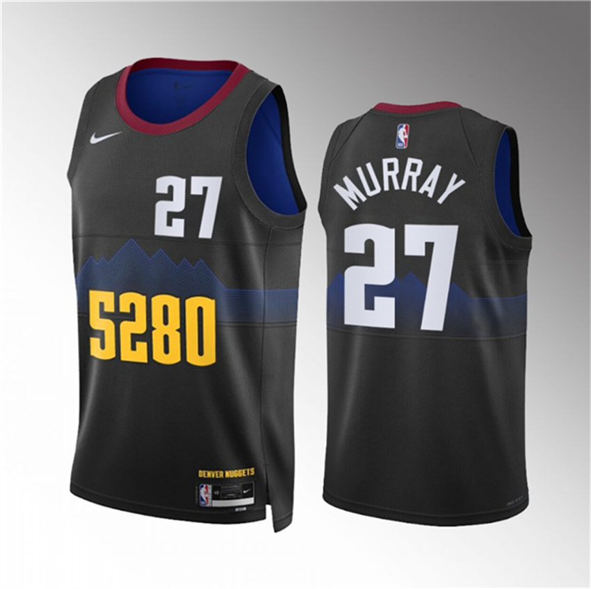 Men's Black Denver Nuggets #27 Jamal Murray 2023 City Edition Stitched Basketball Jersey