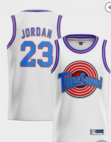 Men's White Space Jam Tune Squad #23 Michael Jordan Jersey