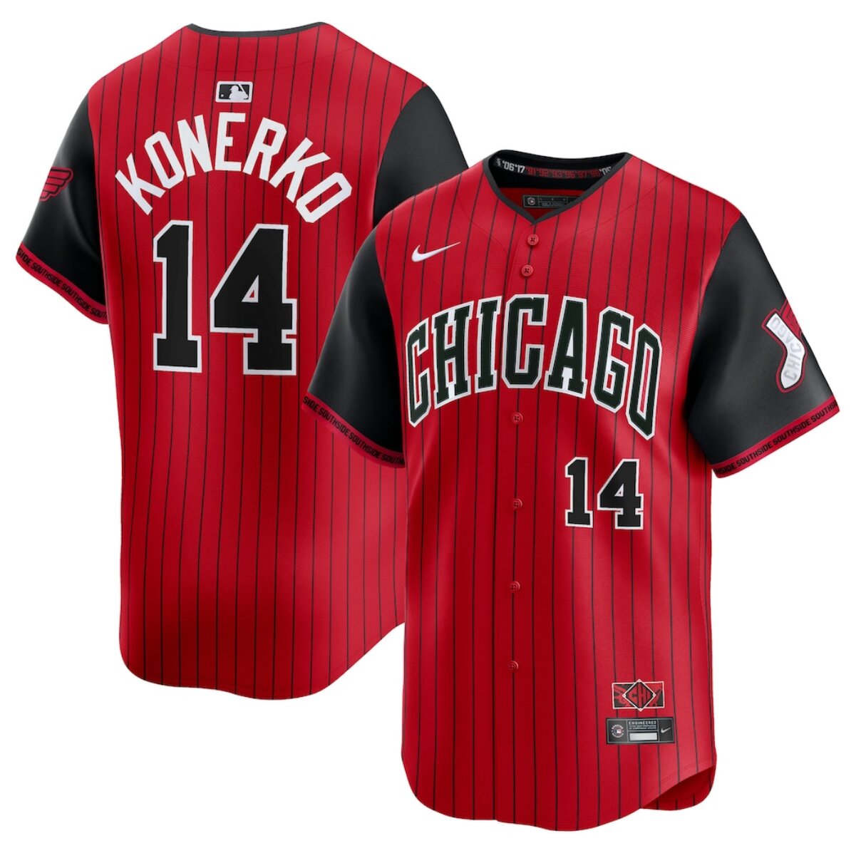 Men's Red/Black Chicago White Sox #14 Paul Konerko 2025 City Connect Limited Stitched Baseball Jersey